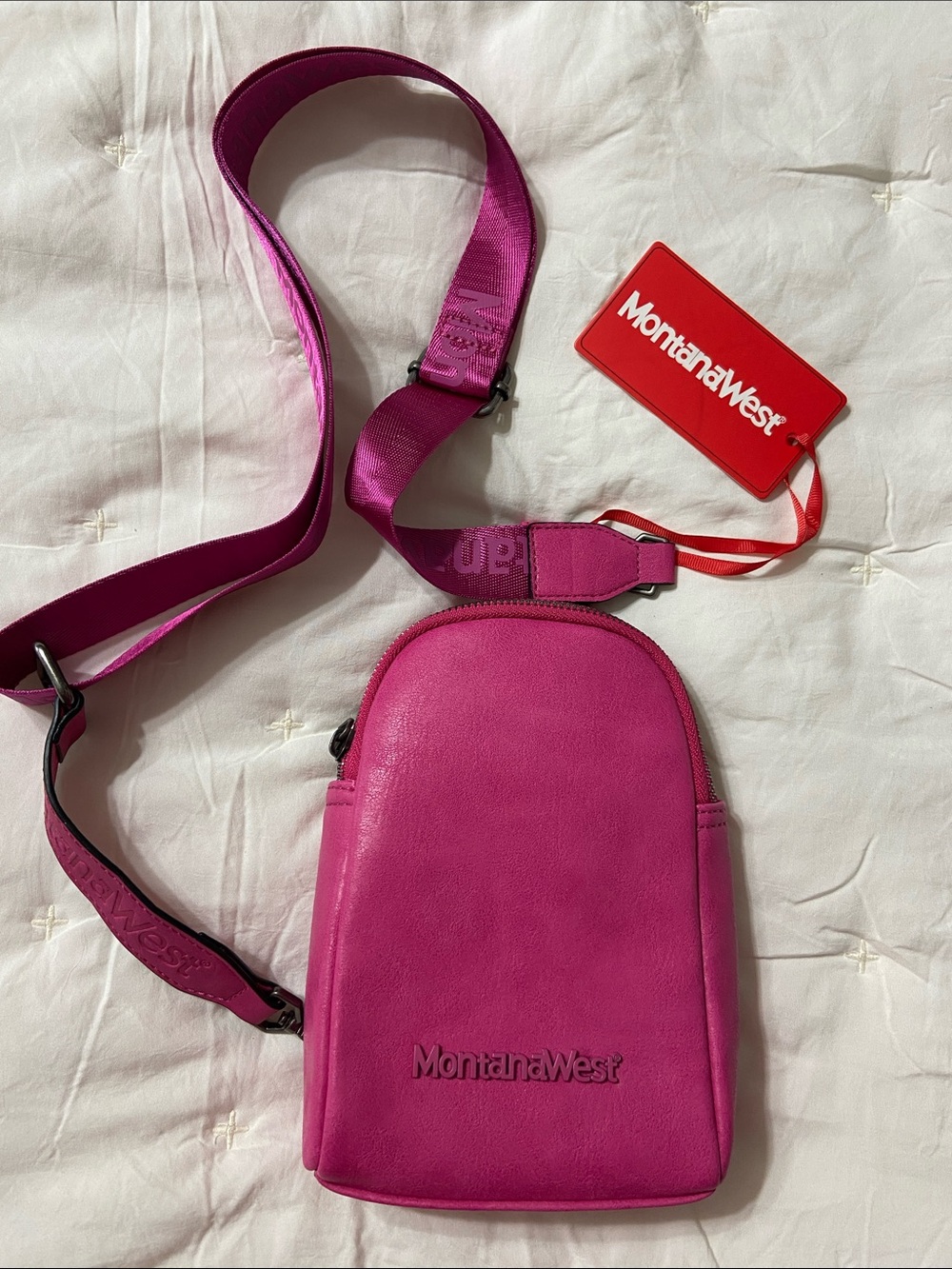 Montana West Bright Pink Crossbody Phone Pouch